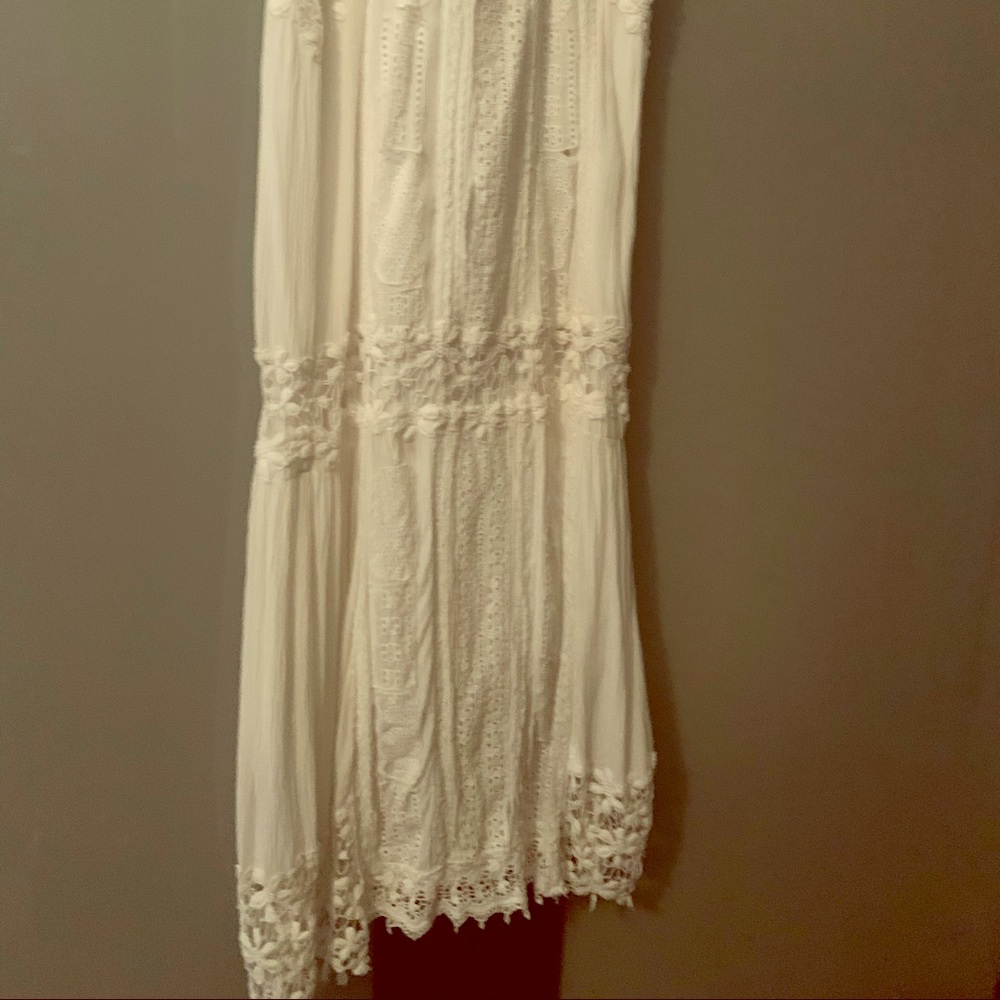 COPY - Anthropology white lace Large maxi skirt